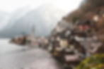 Iconic destination: Hallstatt village by lake, mountains