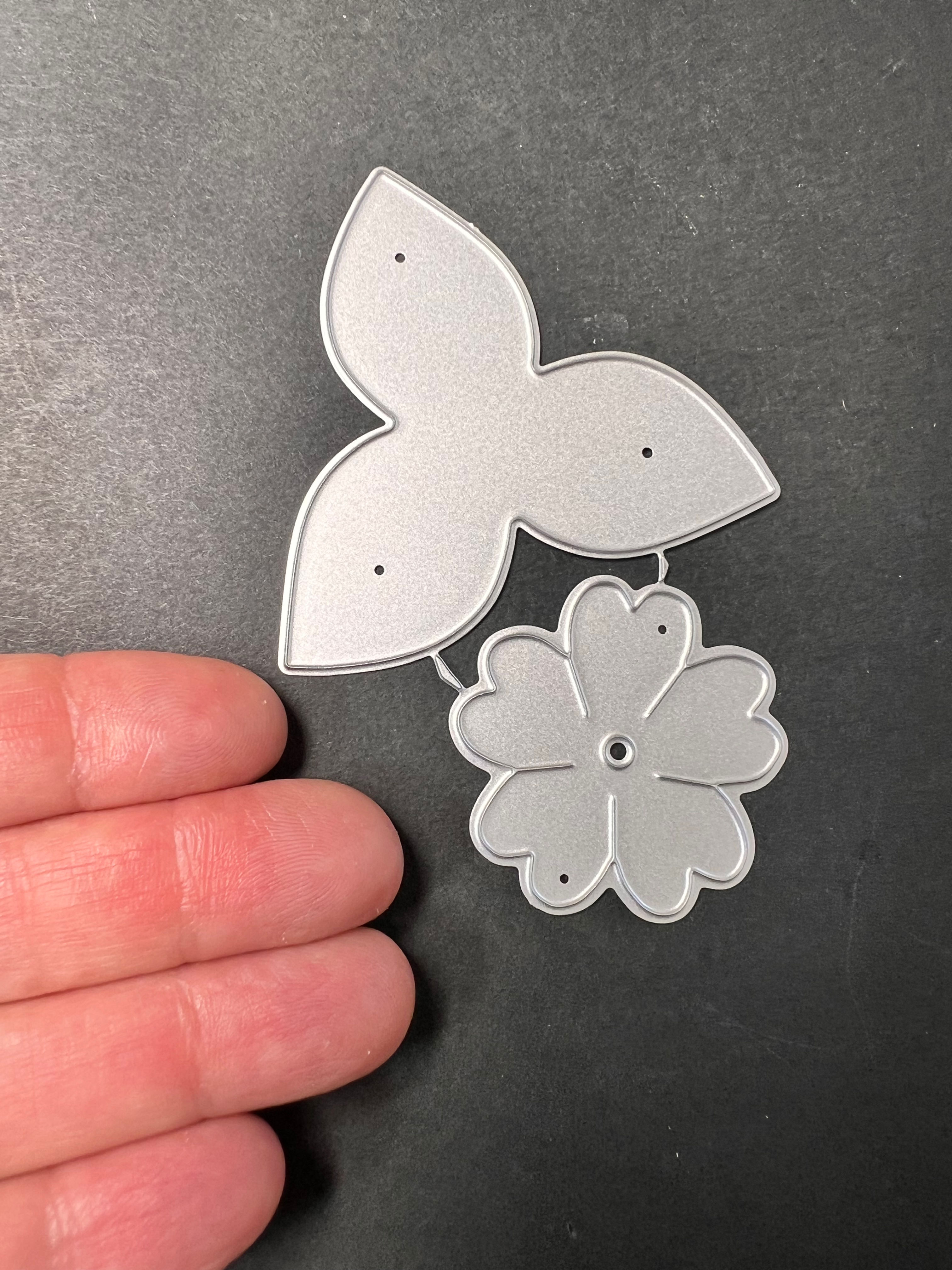 3 petal flower die cut and smaller center flower