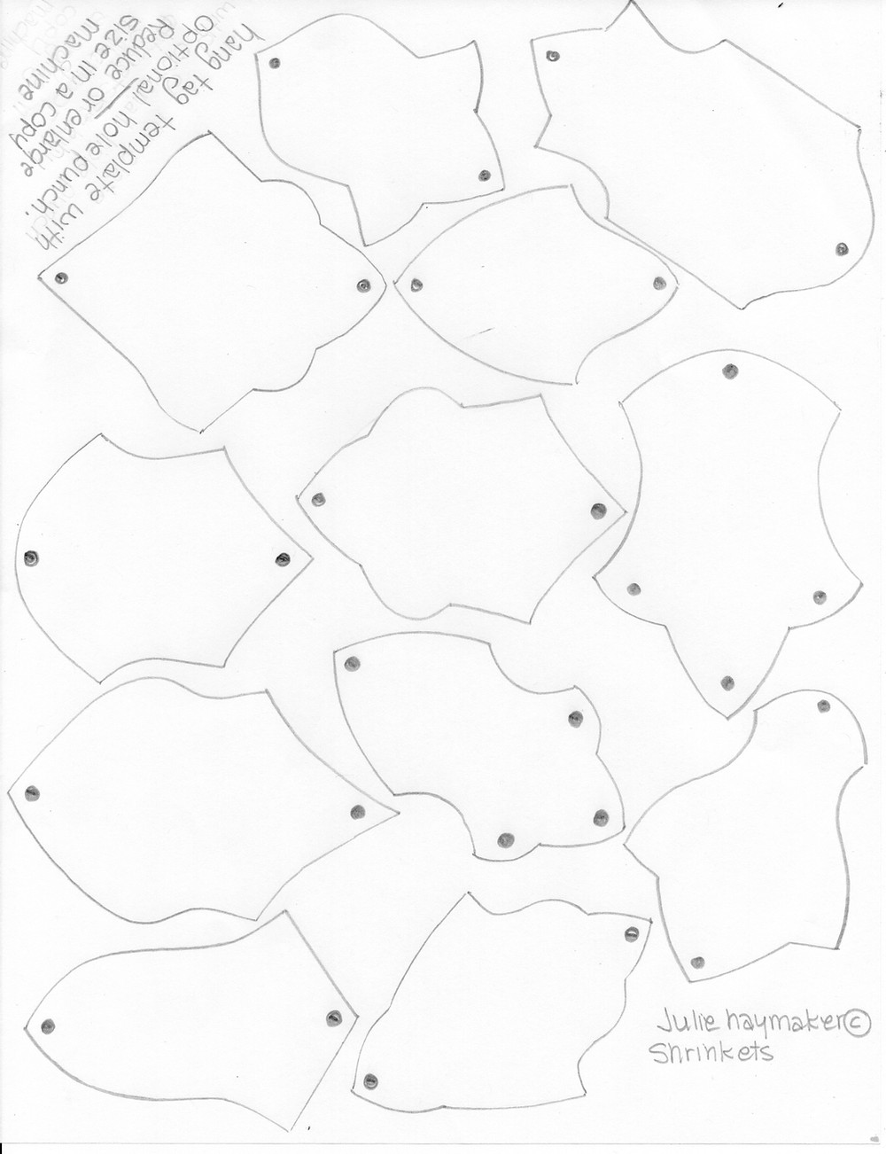 Tag templates for shrink plastic Shrinkets shrinky dink julie haymaker