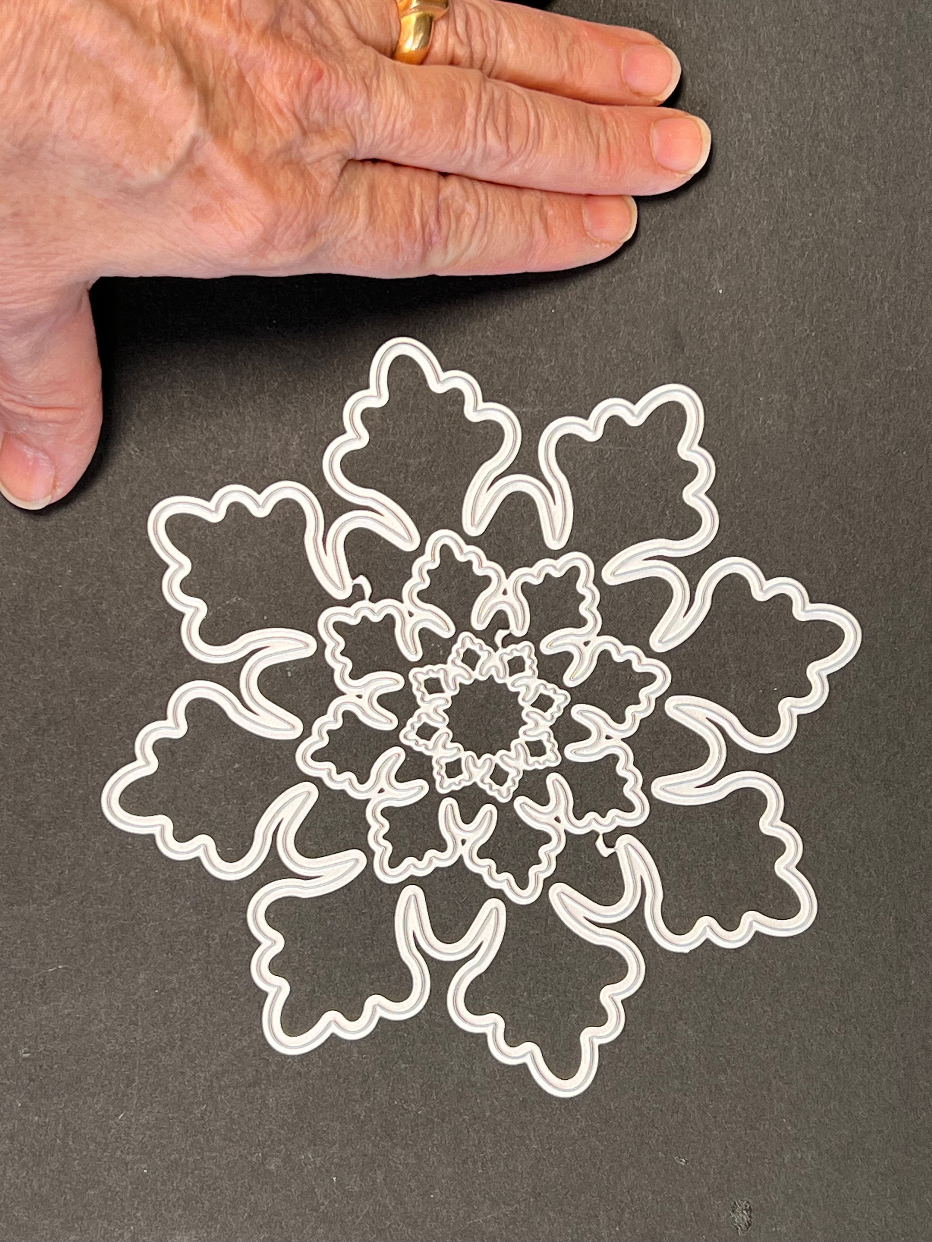 Large tiered snowflakes thin metal die cuts