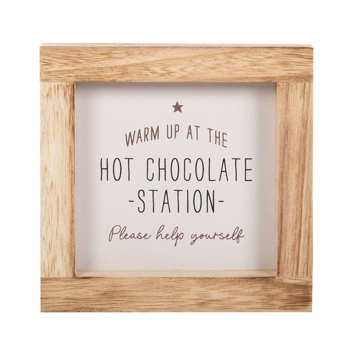Hot Chocolate Wooden Framed Sign