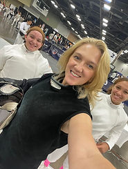 Coach Oksana with Maddy and Avery before Summer Nationals lessons!