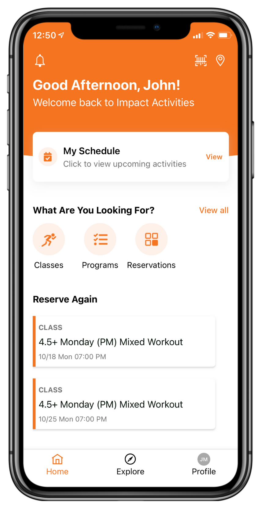 Impact Activities TX Mobile App