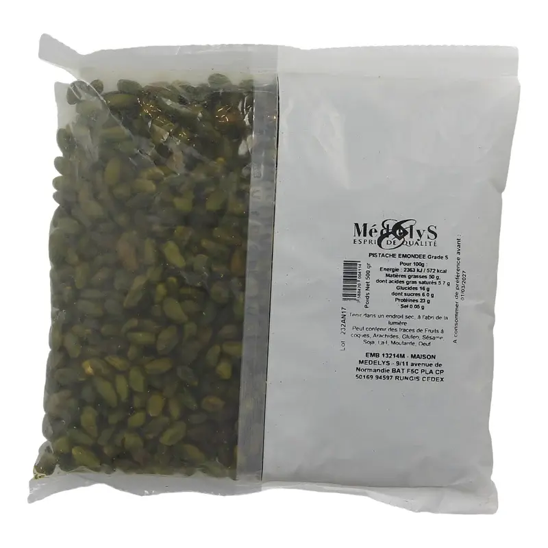 Pistaches émondées super verte 500g
