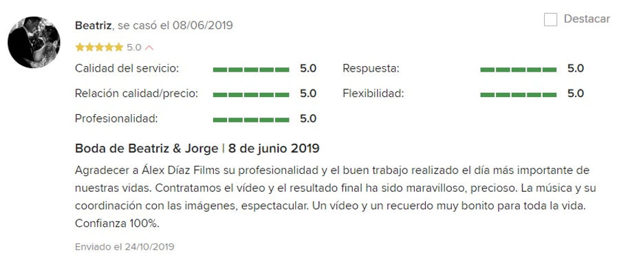 reseñas alex diaz films bodas