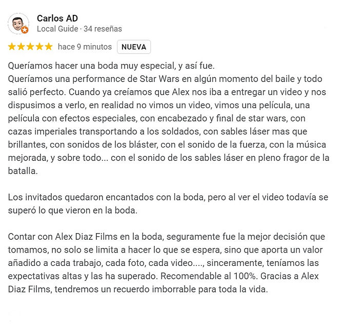 opiniones reseñas recomendaciones alex diaz films clara y charlie star wars