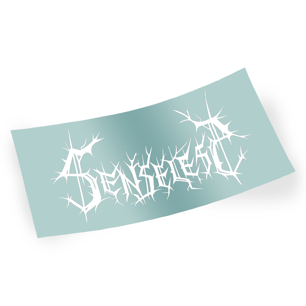 Senseless Co Black Metal Logo White Vinyl Window Banner