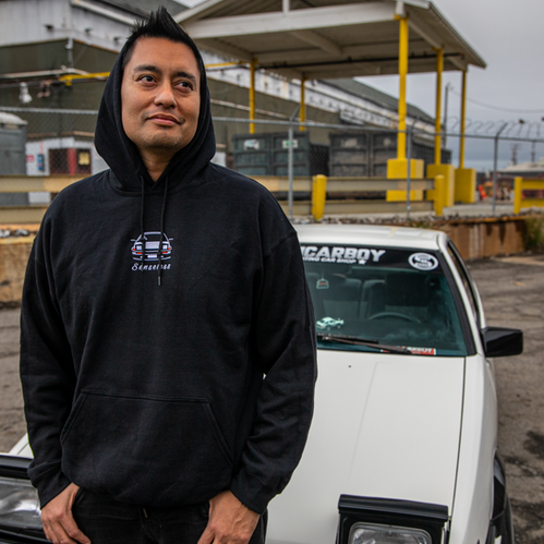 White AE86 Embroidered Hoodie | Senseless Co.