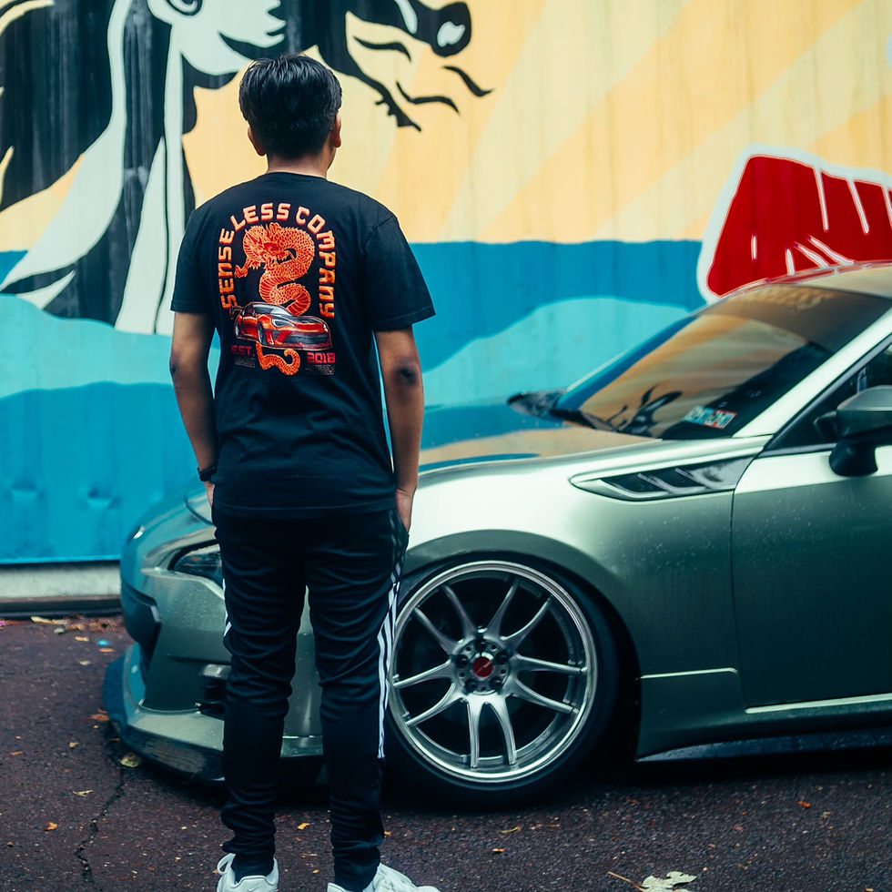 Thumbnail: Senseless Company Orange Japanese Dragon GT86 T-Shirt with Subaru BRZ