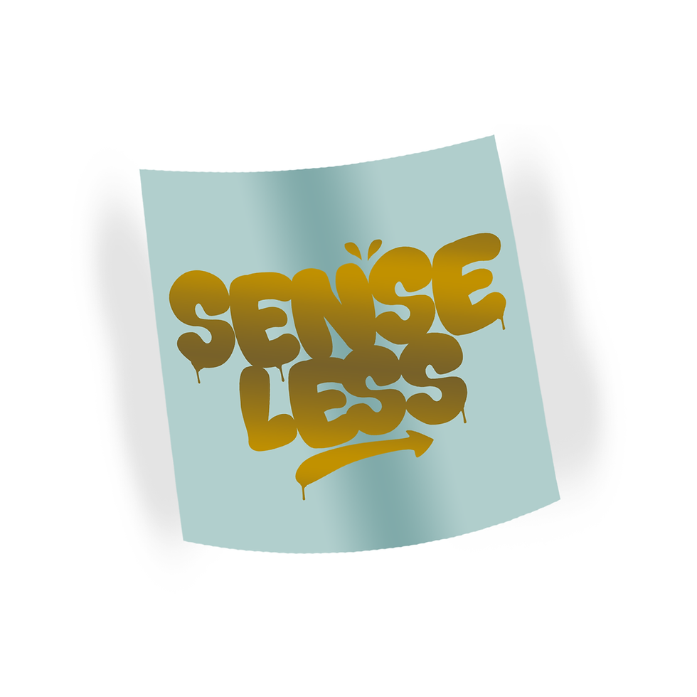 Thumbnail: Senseless Co Graffiti White Gold Car Sticker