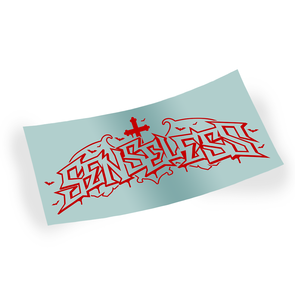 Thumbnail: Senseless Graveyard Halloween Red Vinyl Window Banner