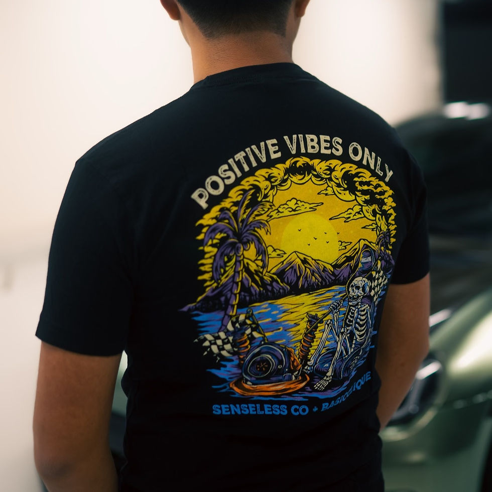 Senseless Co x BasicClique Positive Vibes Only Skeleton T-Shirt