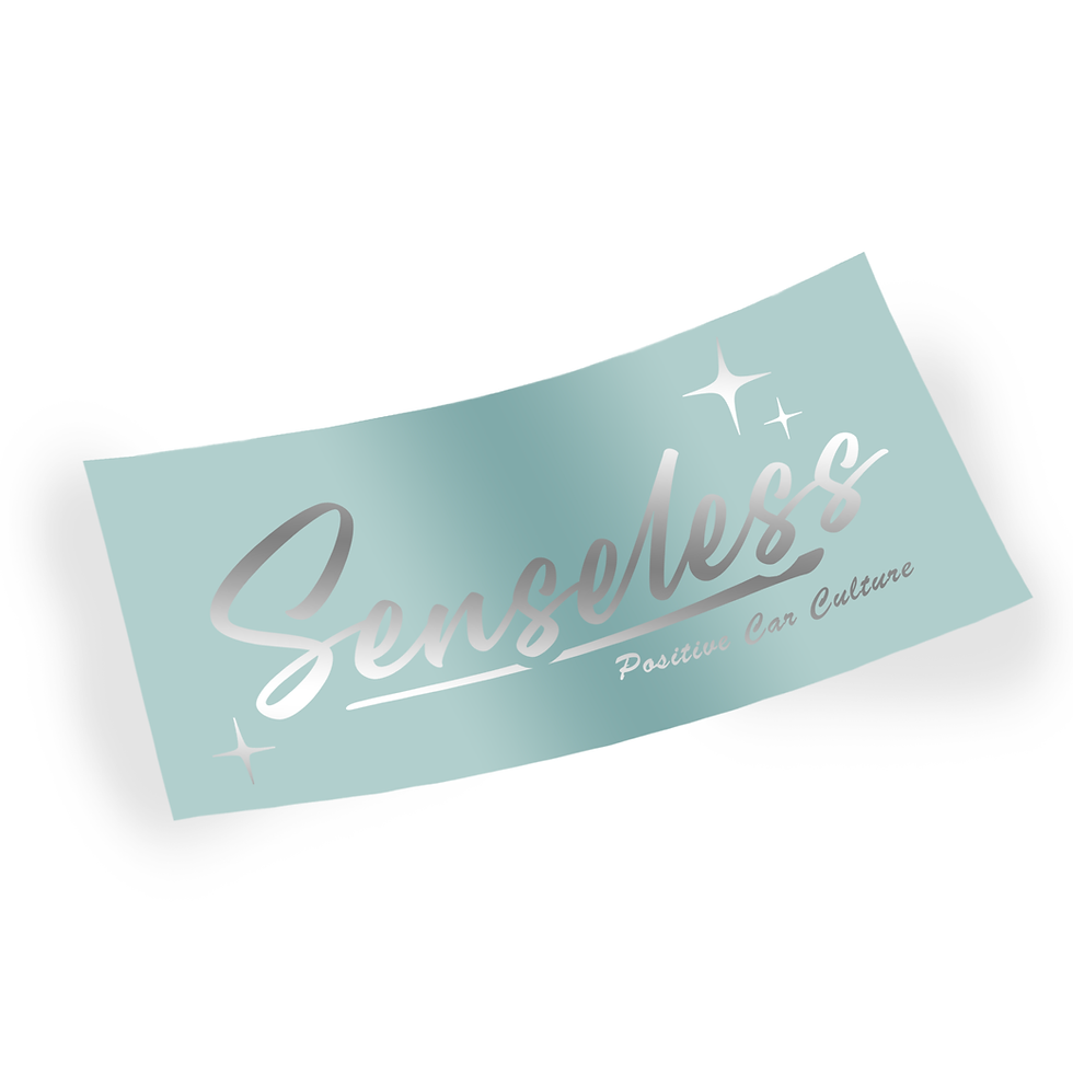 Thumbnail: 50's Style Senseless Rear Window Silver Chrome Vinyl Banner