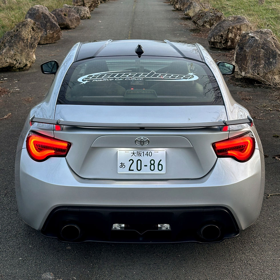 Thumbnail: Senseless Y2K 2000's Style White Vinyl Windshield Banner on Scion FRS