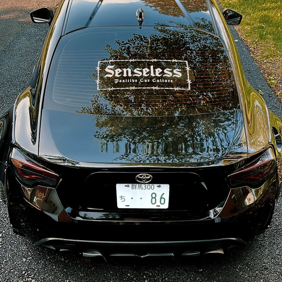 Thumbnail: Senseless Barbed Wire Rear Window White Vinyl Banner on Toyota 86