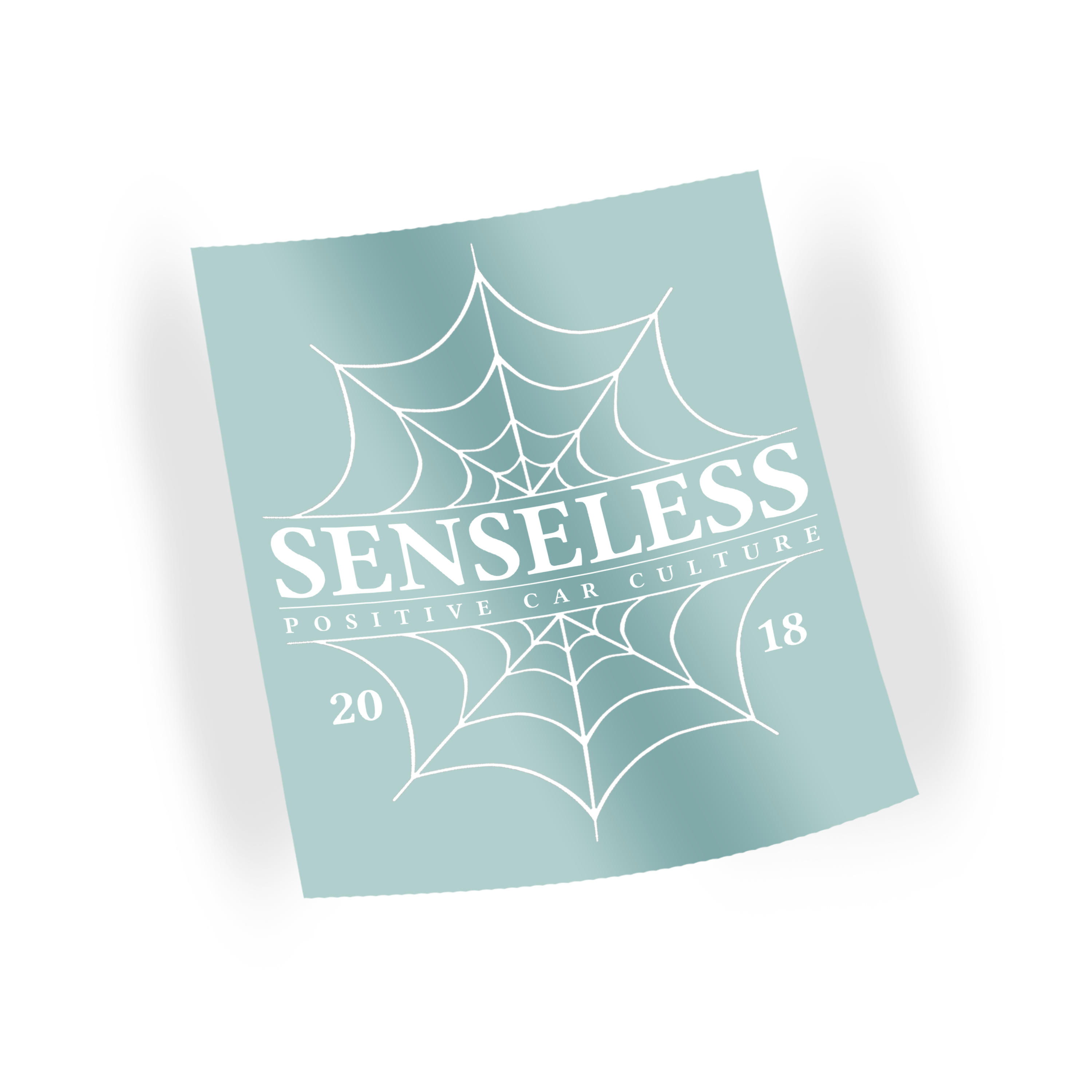 Senseless Spiderweb Rear Window White Vinyl Banner