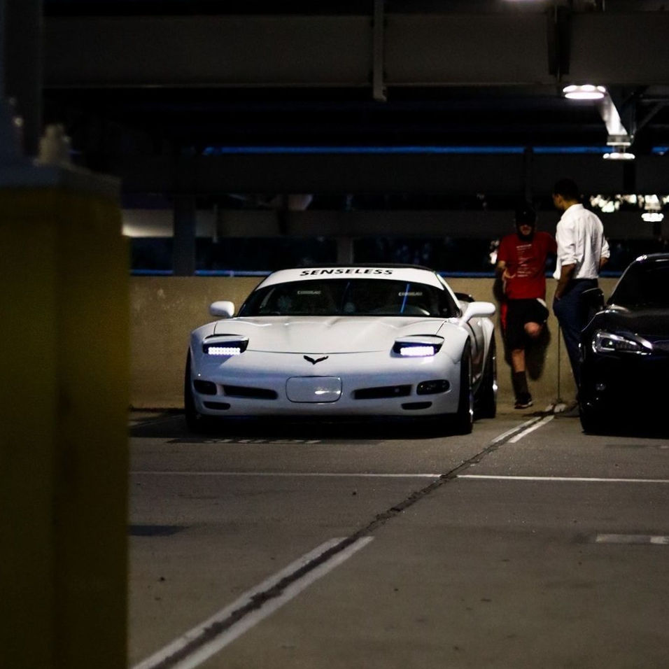 Thumbnail: Senseless Co White Sun Strip Windshield Banner on C5 Corvette