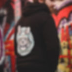 Man Wearing Senseless Co Bunny Mascot Peace Sign Hoodie