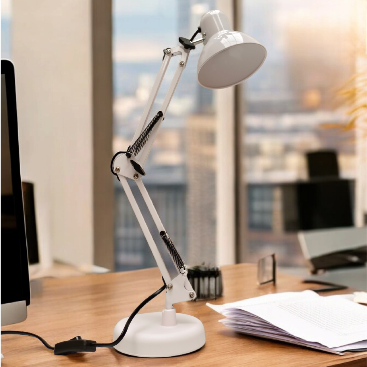 Lámpara De Escritorio Con Brazo Oscilante De Metal Diseño