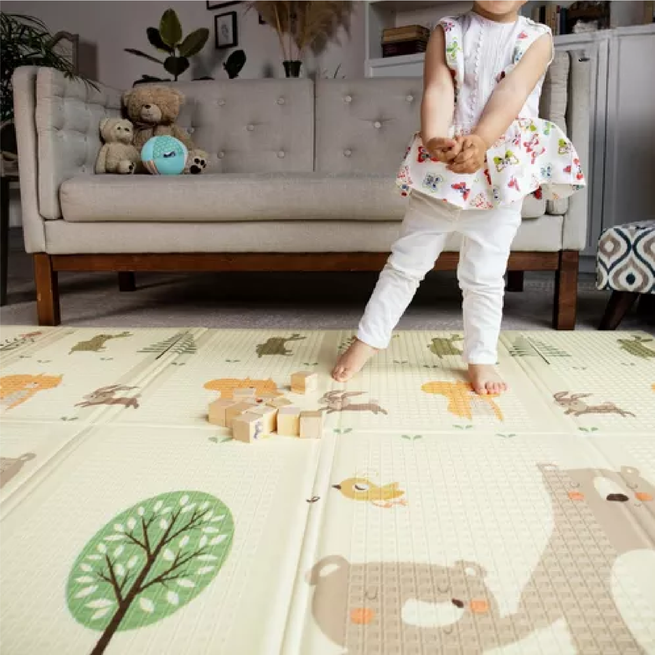 Tapete Infantil Juego Plegable Multiusos 1.5x2m Doble Vista