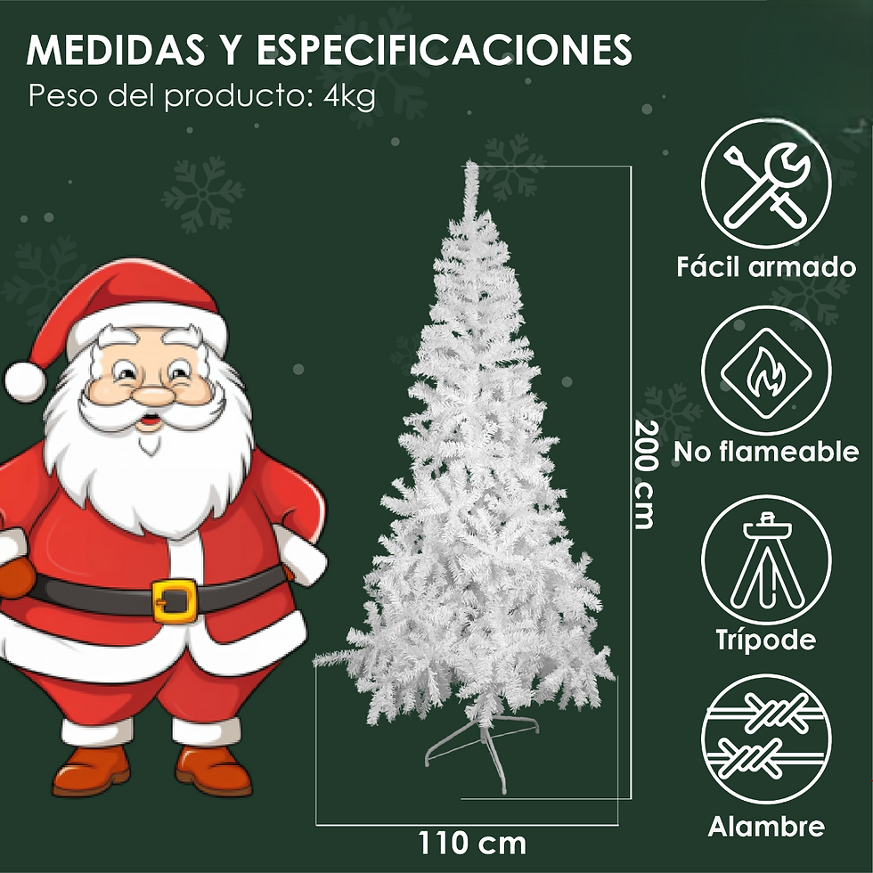 Miniatura: árbol de navidad 2 mtrs blanco