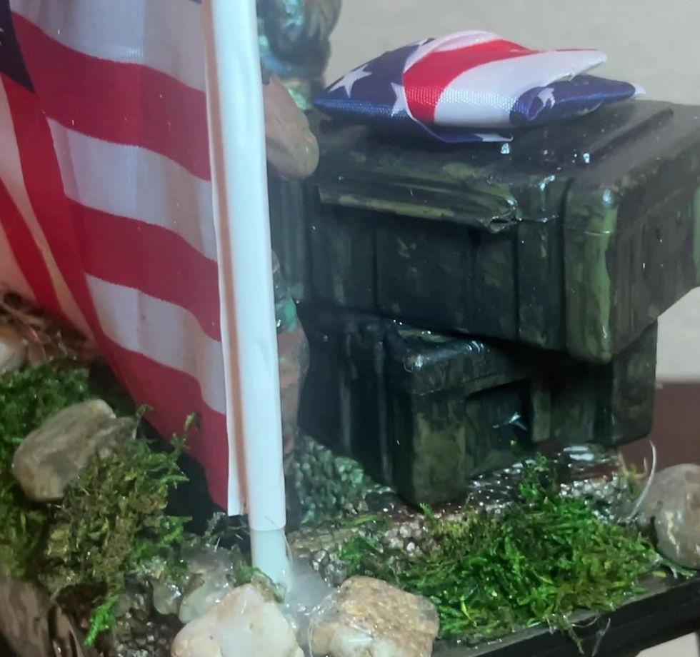 Thumbnail: MILITARY 3 FOLDED FLAG DIORAMA SOLDIERS