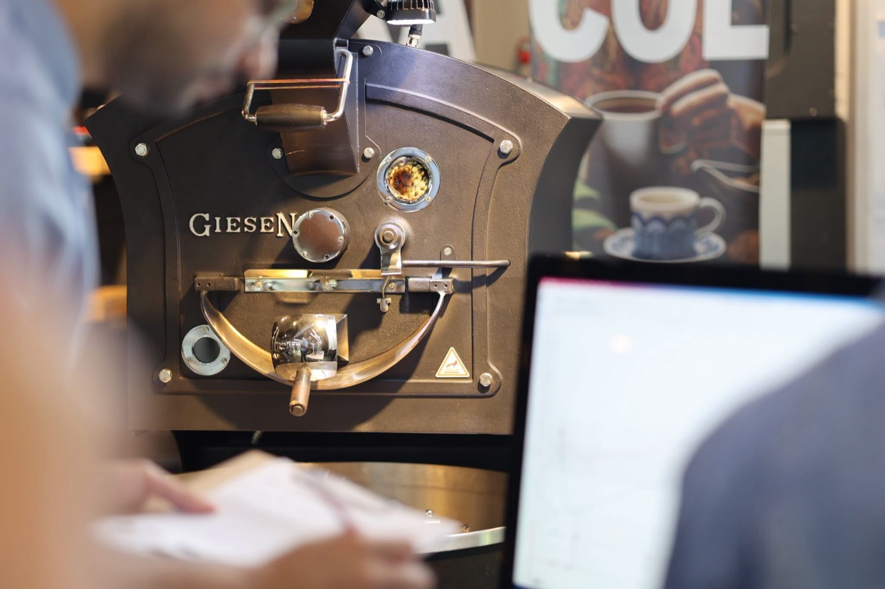 A Giesen coffee roaster during classroom practice