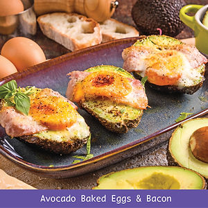 T6 Avocado Baked Eggs & Bacon