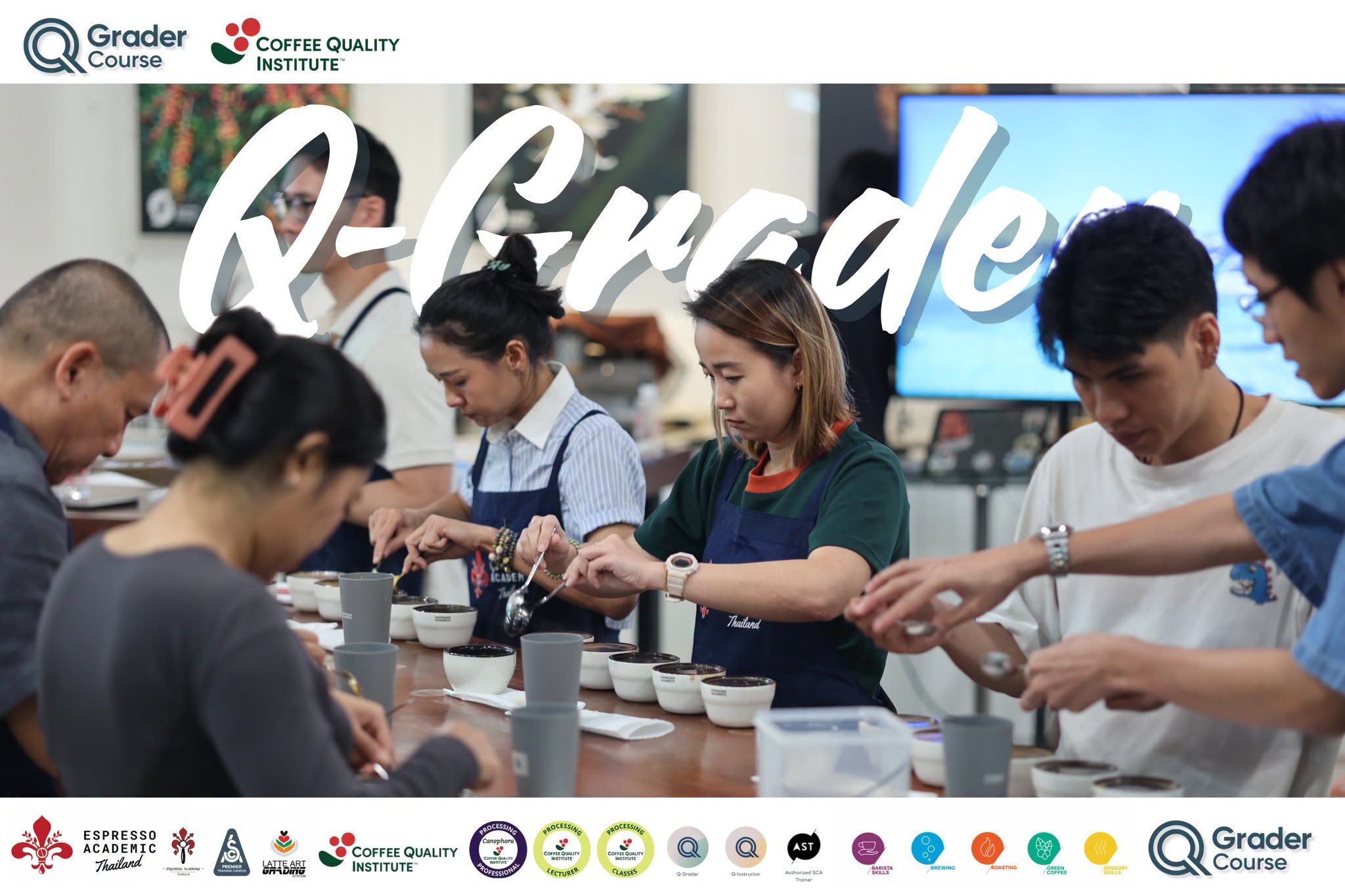 Q Grader Day 4 at Espresso Academic in Bangkok: green coffee and sensory evaluation.