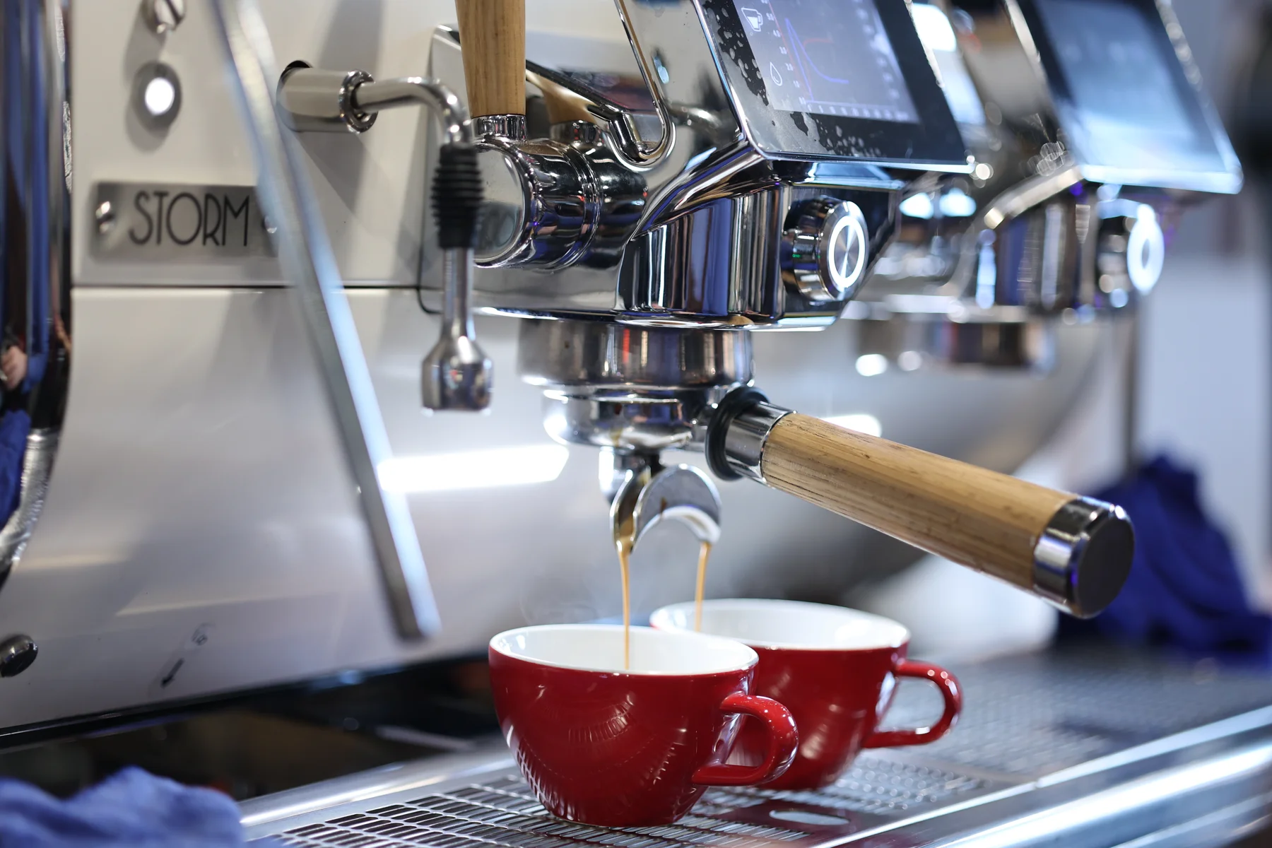 Espresso extraction during barista practice