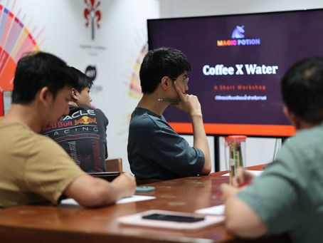 Participants taking notes during the Coffee X Water workshop at Espresso Academic