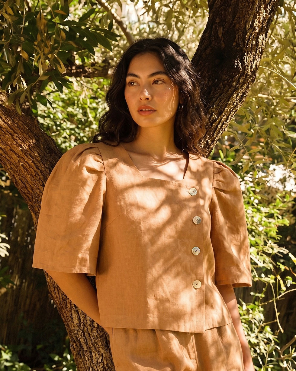 Thumbnail: Delilah Pure Linen Blouse