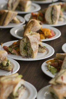 plated food for a party