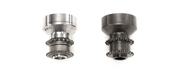 Crank hub failure in bmw s55 & n55 - what can i do? 2 This clearly shows the difference between the failure-prone factory crank hub (you can see the joins, this is where it will eventually slip). On the right, the mmr single piece unit, with no possibility for slippage.