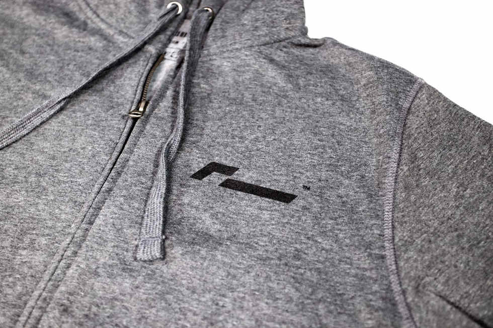 LUXURY FULL-ZIP GREY HOODIE