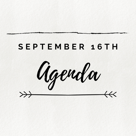 Agenda: Sept. 16th, 2020