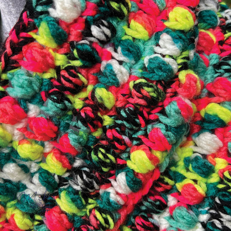 Close up of Crochet Bean Stitch