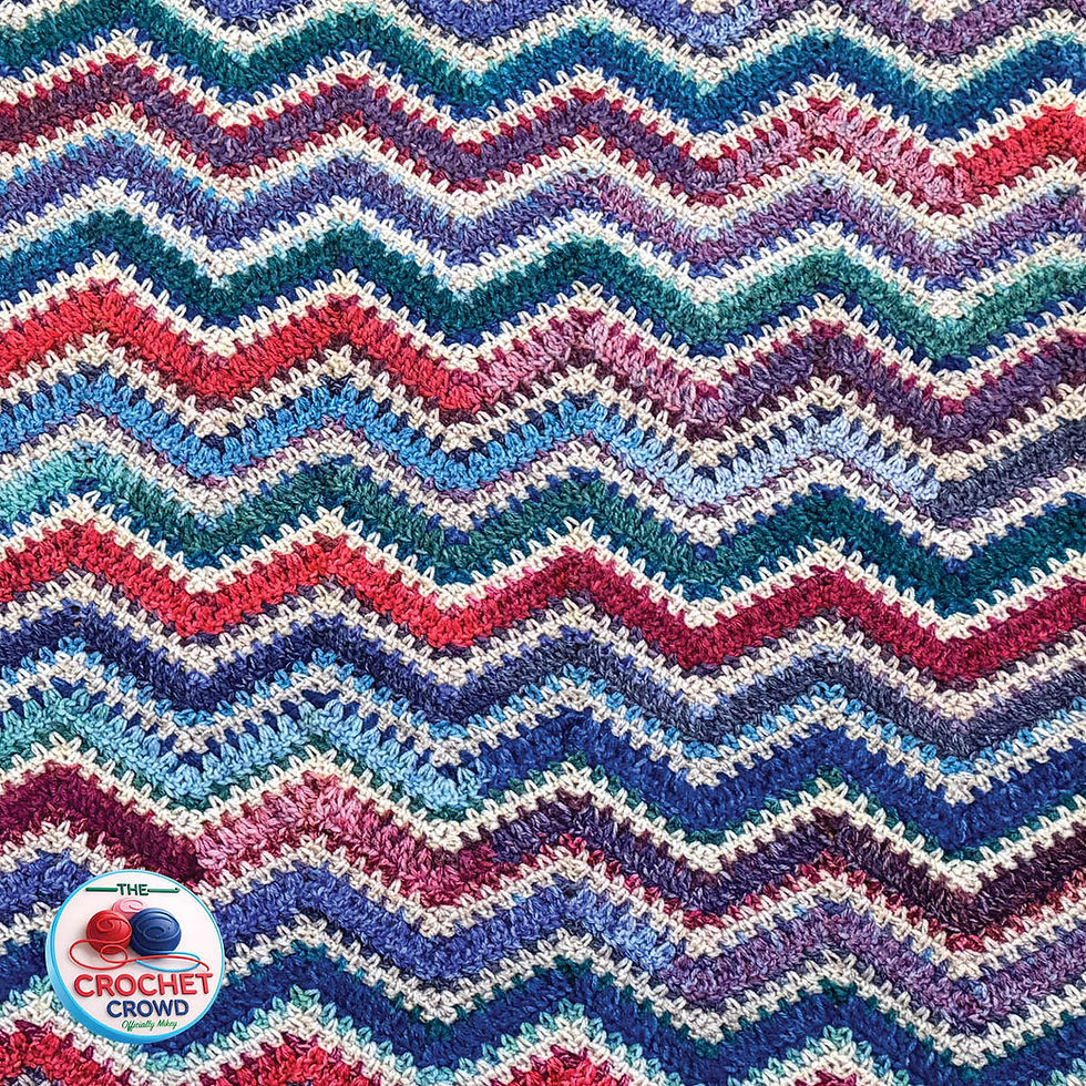 Chevron Close Up of Linen Stitch in a crochet blanket.