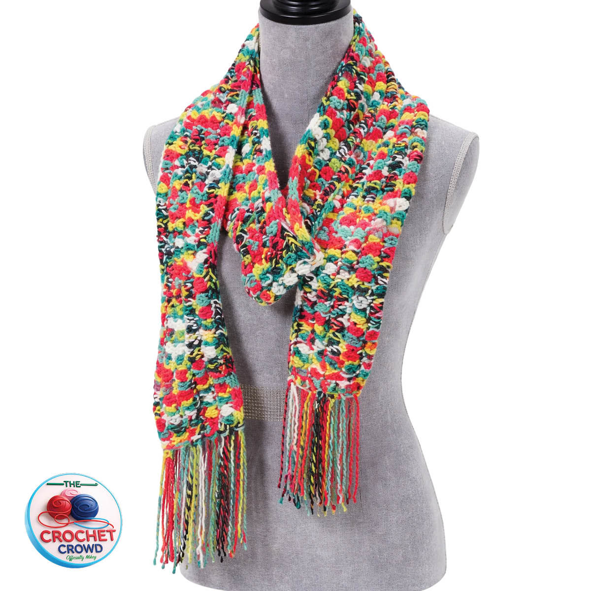 Vibrant Caron Smash Cakes Scarf Designed by Michael Sellick