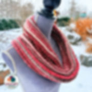 Crochet Infinity Cowl on Mannequin in Winter