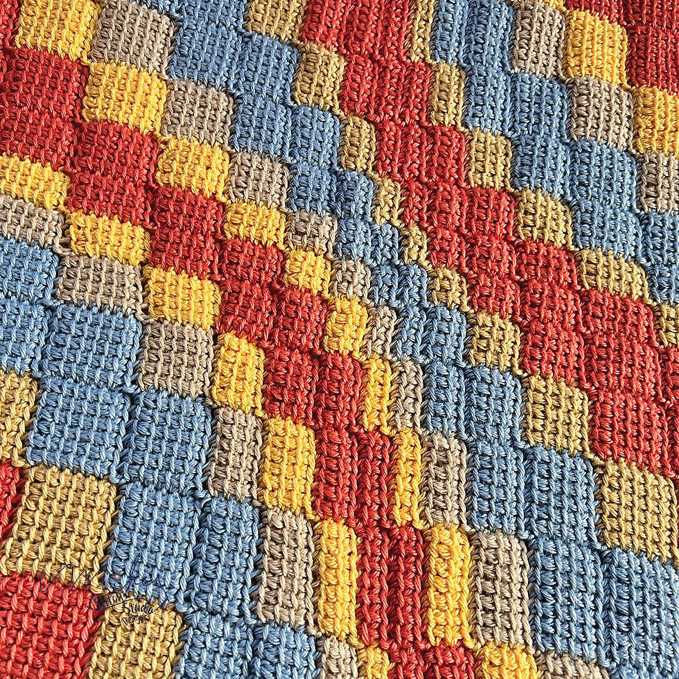 Thumbnail: Close up of Warped Tunisian Baby Blanket