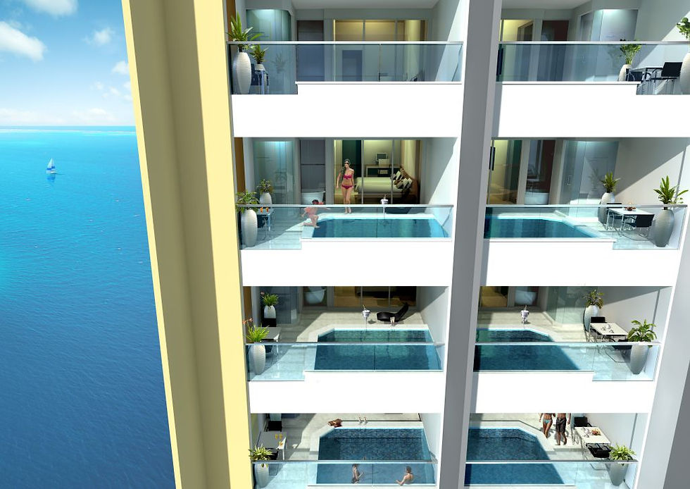 The Lexis @ Penang. Balcony w/Pool.