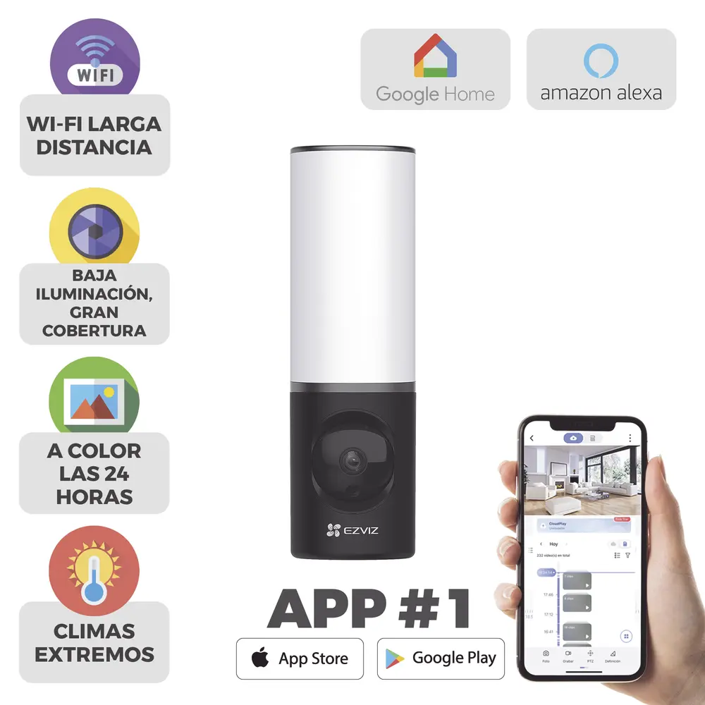 Cámara IP 4 Megapíxel / Wi-Fi / Lampara Integrada / Audio de dos vías