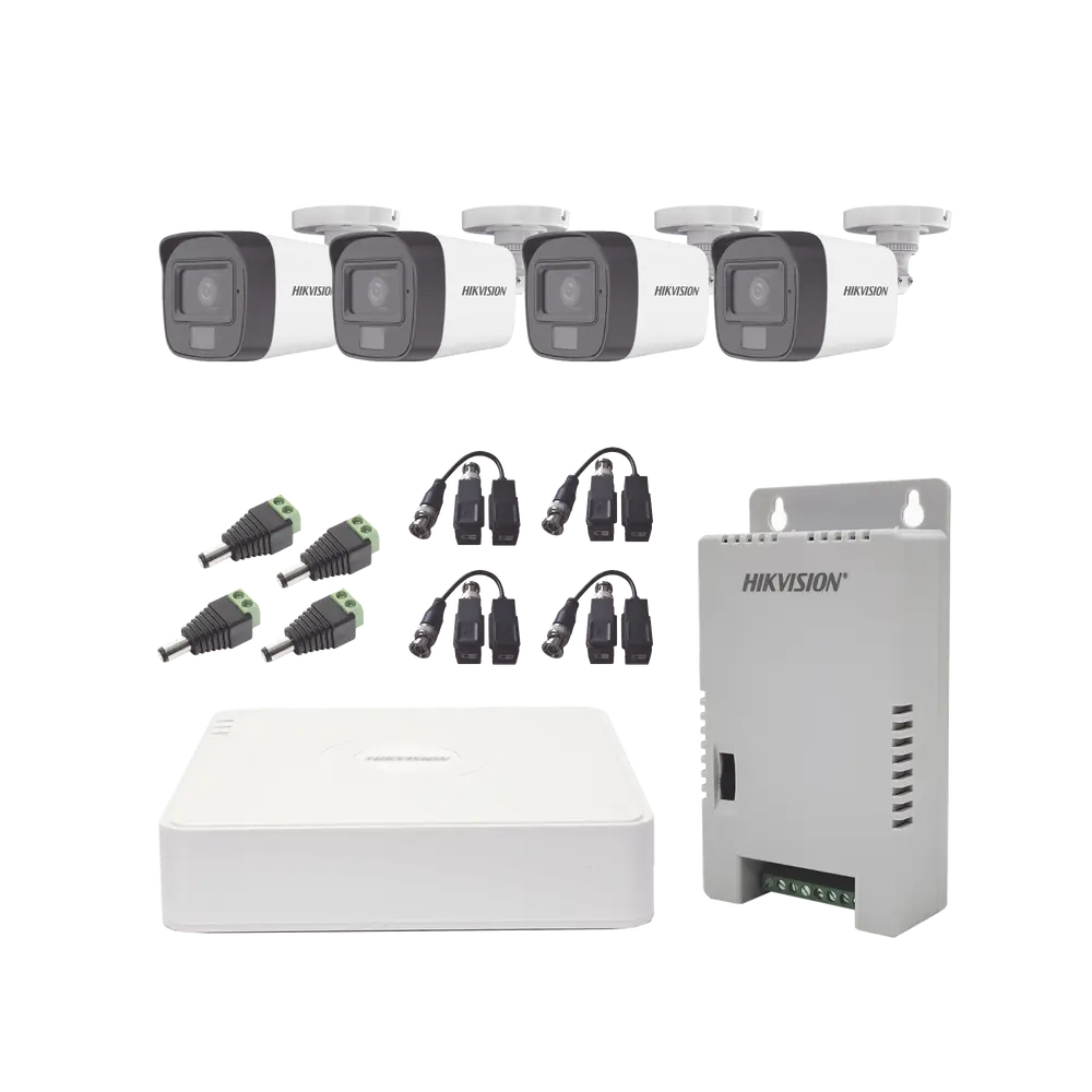 Kit TURBOHD 1080p / DVR 4 Canales / 4 Cámaras con Micrófono Integrado y 101°