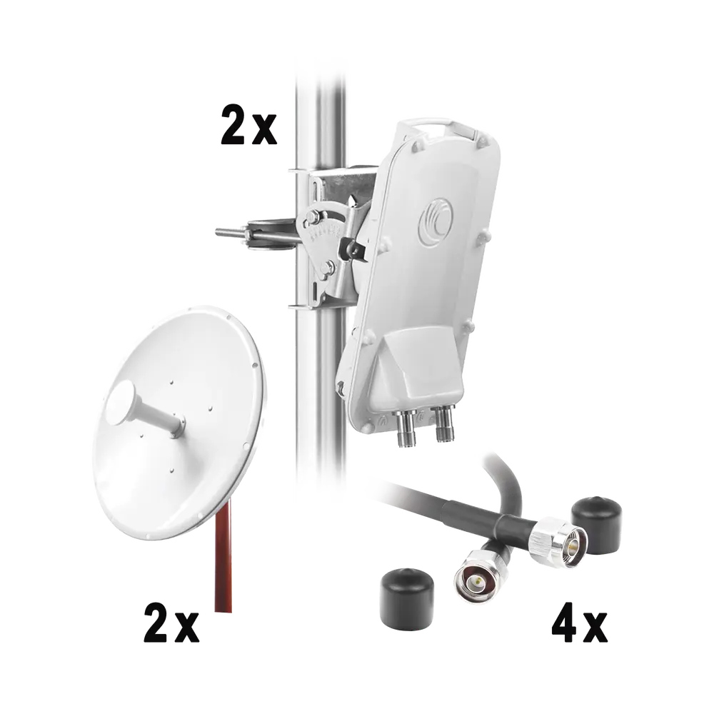 Enlace Backhaul completo de alta capacidad, incluye: 2x PTP550CE, 2x NP1-GE2