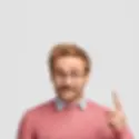 Service professional pointing upwards