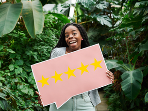 happy customer with 5 star review