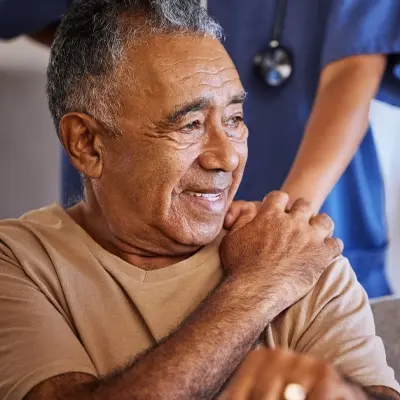 Elderly man smiling