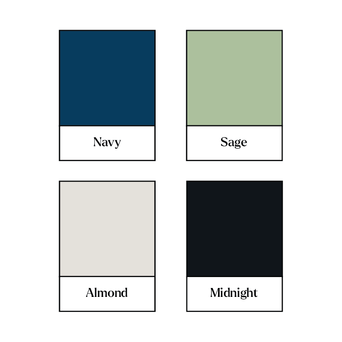 Navy & Sage brand colours graphic design Kelowna Penticton Okanagan branding logo design