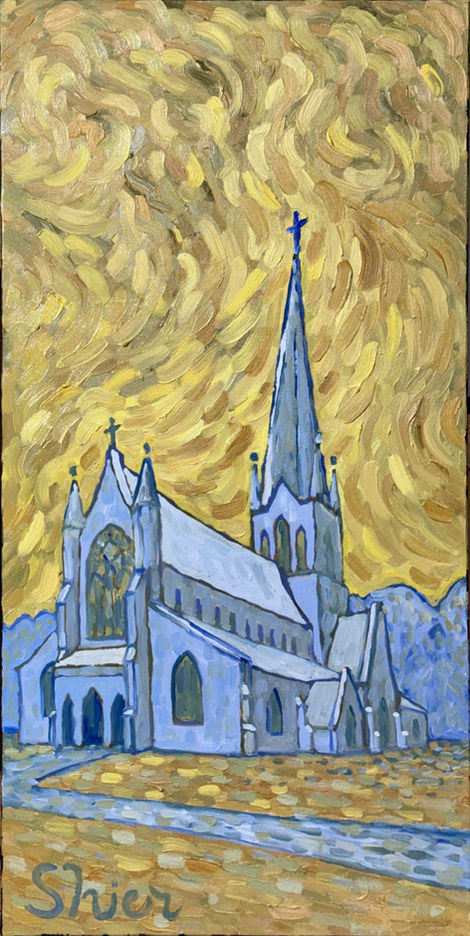 Original oil painting Christ Church, Fredericton – 36×18 – Oil on Canvas by Randall Shier Original Artwork